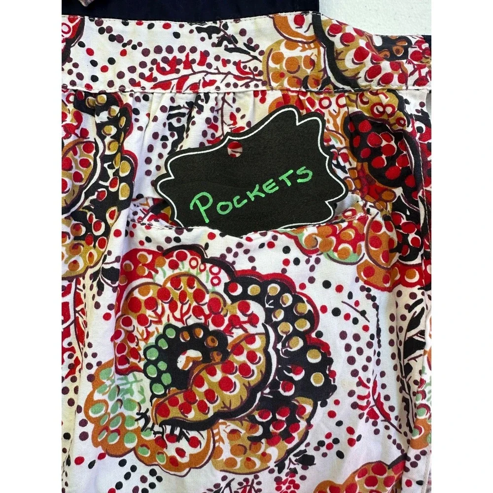 Anthropologie Cotton Halter Apron Ruffles Tiered Full Size Pockets Multicolor